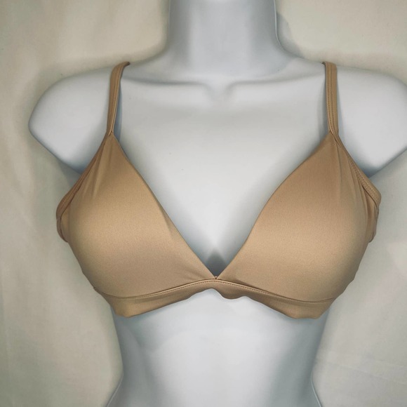 Lulalu Bra 38AAA Delilah Cotton Wireless T-Shirt Bra Removable Pad Beige - Picture 2 of 9